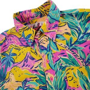The Nutter Floral Hawaiian Short Sleeve Shirt Lamborghini Tag Large Made USA